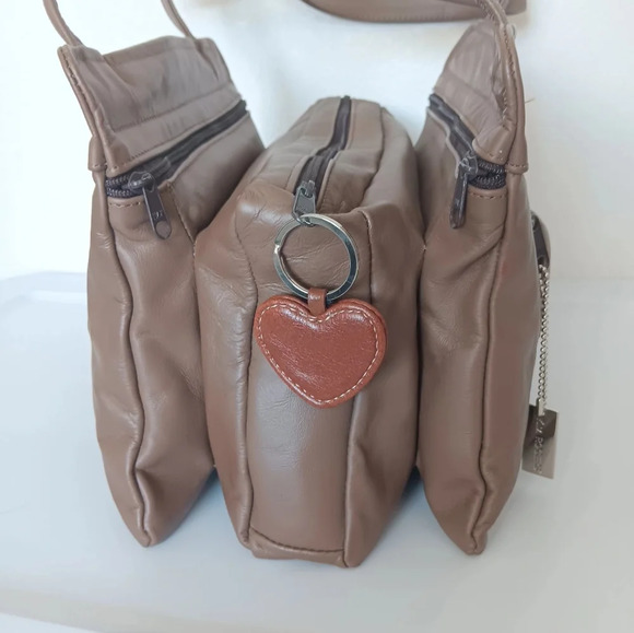 genuine leather,shoulder bag, Kim Rogers,brown Boho,hippie,multipockets. - Picture 10 of 17